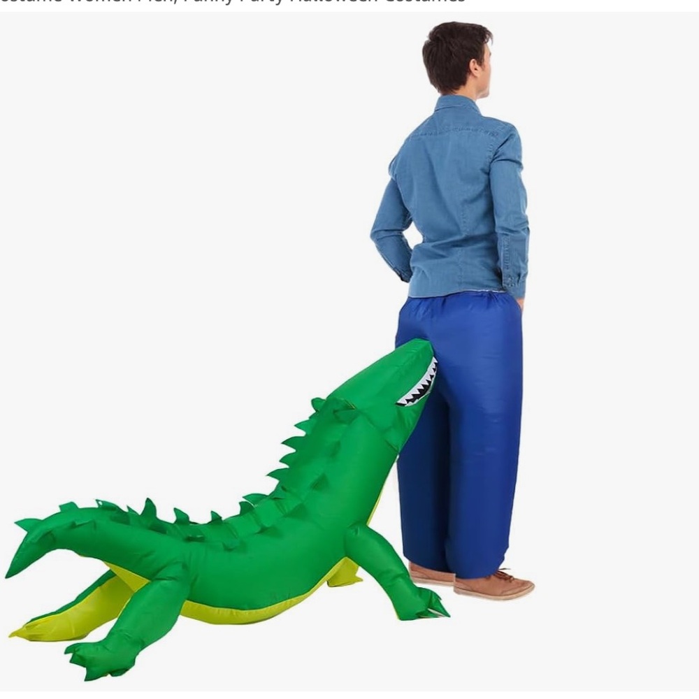 Riidmaax Adult 5ft-6.2ft Unisex Inflatable Crocodile Halloween Costume